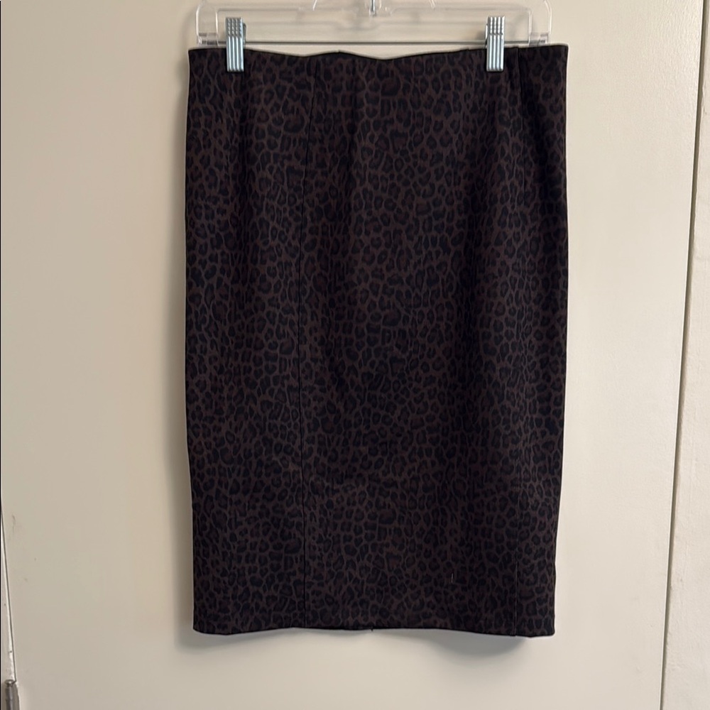Liverpool Black and Brown Knee-Length Pencil Skirt